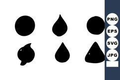 Black water droplet shapes vector set with varied silhouette Product Image 1
