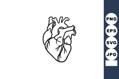 Human heart anatomical vector illustration detailed black an Product Image 1