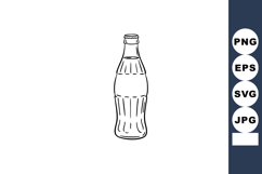 Glass bottle outline vector illustration with classic design Product Image 1