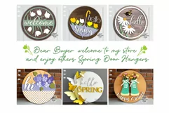 Hello Spring door sign | Lily of the Valley Door hanger Product Image 5