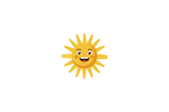 Smiling Sun with Radiant Yellow Rays Vector Illustration for Product Image 1