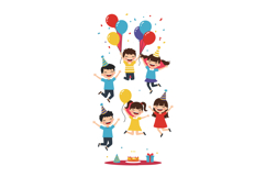 Children Celebrating Birthday Party with Balloons Confetti a Product Image 1