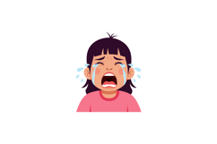 Crying little girl with tears streaming down face expressing Product Image 1
