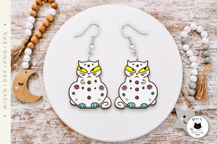 Weird Boho Cat Earrings Laser Cut | Cat Lover SVG Product Image 5