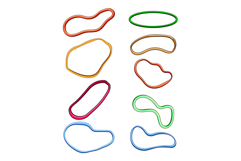 Colorful assorted rubber bands on white background Product Image 1