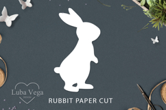 Rabbit silhouette template / Rabbit paper cut Product Image 1