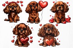 Ruby Cavalier Love Bundle - Romantic Dog Valentine PNG Art Product Image 3