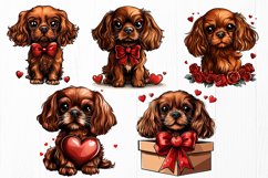 Ruby Cavalier Love Bundle - Romantic Dog Valentine PNG Art Product Image 2