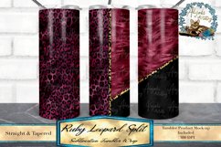 This is a ruby leopard split sublimation tumbler design. Sized for 20oz skinny tumblers.