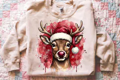 Rudolph Christmas Brushstrokes PNG, Christmas png Product Image 2