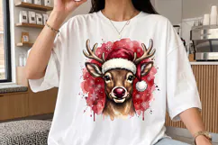 Rudolph Christmas Brushstrokes PNG, Christmas png Product Image 3