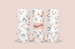 rudolph coffee skinny tumbler sublimation wrap with high resolution 300 DPI and transparant background perfect for 20oz and 30oz skinny tumbler