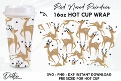 Rudolph No Gap Reindeer Starbucks Hot Cup Wrap SVG Vector Product Image 1