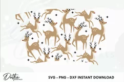 Rudolph No Gap Reindeer Starbucks Hot Cup Wrap SVG Vector Product Image 2