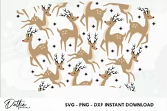 Rudolph Reindeer No Hole Starbucks Wrap SVG | 24oz Cold Cup Product Image 2