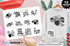Ruins After Earthquake Disaster Clipart Set Product Image 1