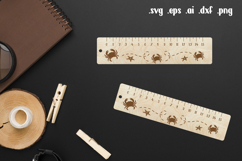 Crab Wooden Ruler Laser Engraving, Back to School Gift Product Image 1