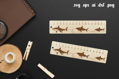Shark Wooden Ruler Laser Engraving, Back to School Gift Product Image 1