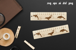 Dolphin Wooden Ruler Laser Engraving, Back to School Gift Product Image 1