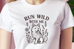 Run Wild With Me SVG PNG | Wilderness Dog Design Boho Print Product Image 3