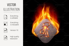Burning stone with magic rune Product Image 1
