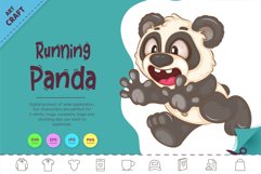 Running Cartoon Panda. AnimalArt. Product Image 1