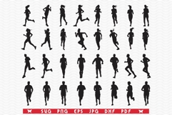 SVG Runners, Black isolaited silhouettes Product Image 1