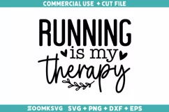 Running is my therapy SVG | Running SVG | Sports SVG Product Image 1