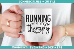 Running is my therapy SVG | Running SVG | Sports SVG Product Image 2