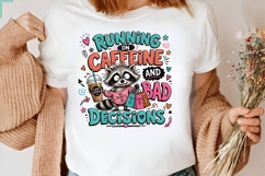 Running On Caffeine And Bad Decisions Raccoon PNG Art Product Image 2