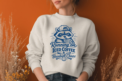 Running On Iced Coffee and Baseball Chaos Funny Baseball SVG Product Image 2