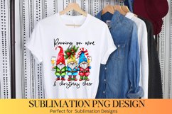 Running on wine &amp; Christmas Cheer |Christmas Gnome Sublimati Product Image 1