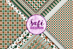 Digital Papers - Rust Brown and Forest Green Patterns Product Image 3