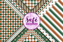 Digital Papers - Rust Brown and Forest Green Patterns Product Image 4
