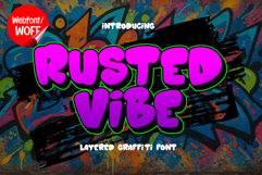 Rusted Vibe | 3D Layered Graffiti Webfont for Urban Street Product Image 1