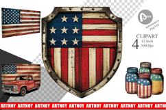 Rustic 4th of July Clipart Product Image 1