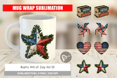 Mug Wrap Rustic 4th of July Product Image 1