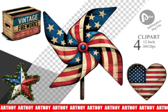 Rustic 4th of July Clipart Product Image 1