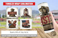 Tumbler Rustic 4th of July Product Image 1