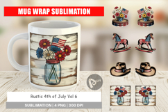 Mug Wrap Rustic 4th of July Product Image 1