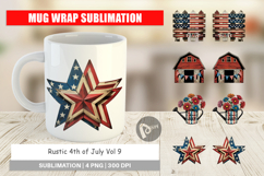 Mug Wrap Rustic 4th of July Product Image 1