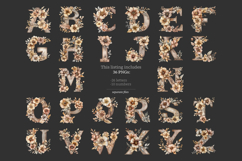 GlamArtZhanna, Rustic alphabet, Rustic letters, Brown alphabet, Brown letters, Neutral alphabet, Neutral letters, Rustic flowers png, Rustic floral png, Rustic clipart, Natural letters, Alphabet printable, letters printable, Invitation letters