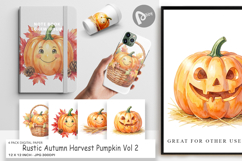 Rustic Harvest Pumpkin Digital Paper Product Image 1