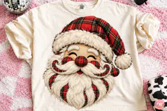 Rustic Buffalo Plaid Santa Claus PNG Product Image 1