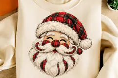 Rustic Buffalo Plaid Santa Claus PNG Product Image 2