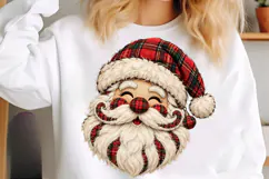 Rustic Buffalo Plaid Santa Claus PNG Product Image 5