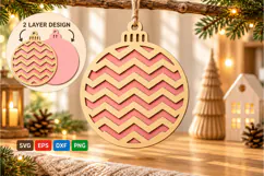 Rustic Chevron Christmas Ornament Product Image 2