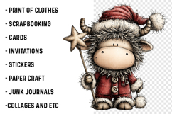 Rustic Christmas Cute Cows Clipart Product Image 2