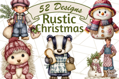 Cottagecore Christmas Clip Art, Cozy Woodland Holiday PNG Product Image 1