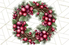 Cottagecore Christmas Clip Art, Cozy Woodland Holiday PNG Product Image 5